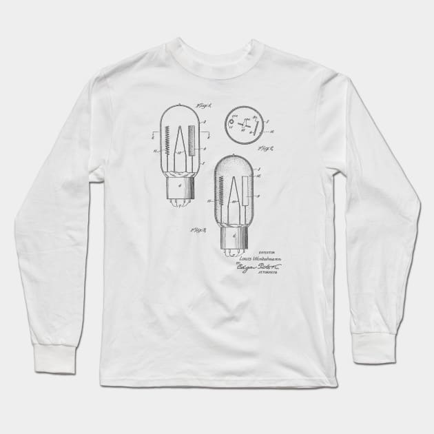 Vacuum Tube Vintage Patent Hand Drawing Long Sleeve T-Shirt by TheYoungDesigns